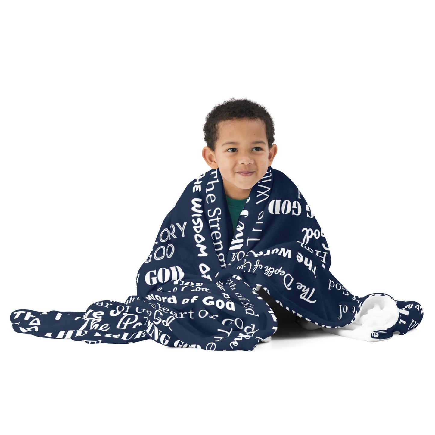 God Velvety Soft Throw Blanket - Navy Blue