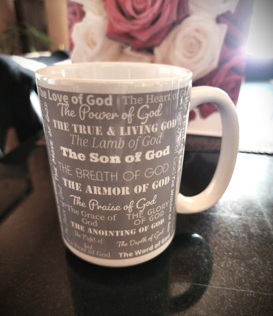 Attributes of God cork back coaster - Grey/White