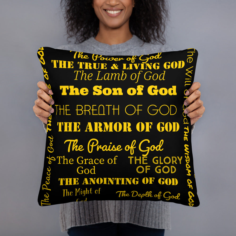 Attributes of God canvas wall decor - Black/Gold