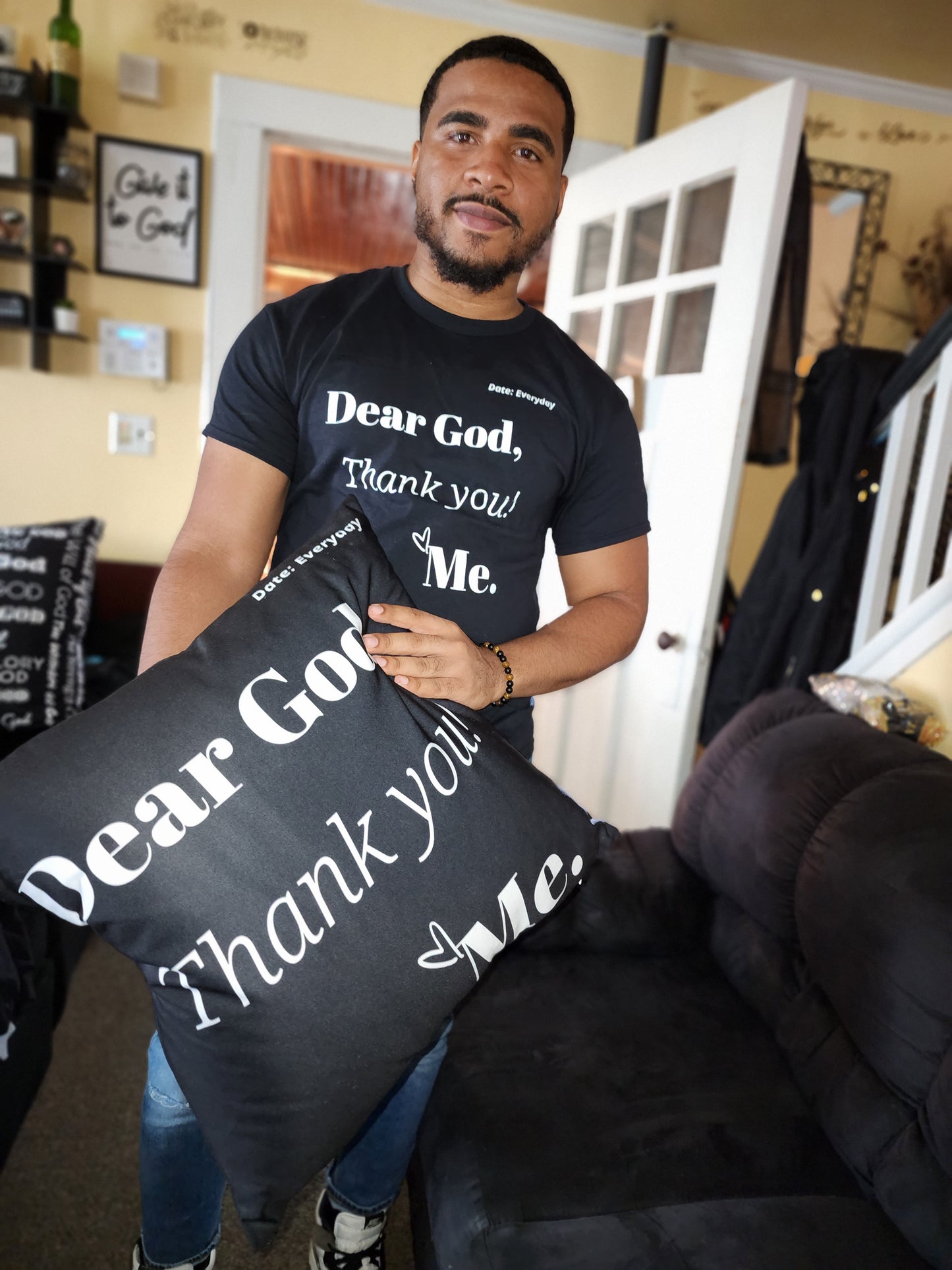 Dear God Unisex short-sleeved t-shirt - White Print