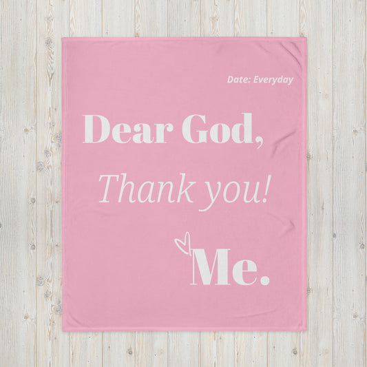 Dear God Velvety Soft Throw Blanket - Rose Pink/White