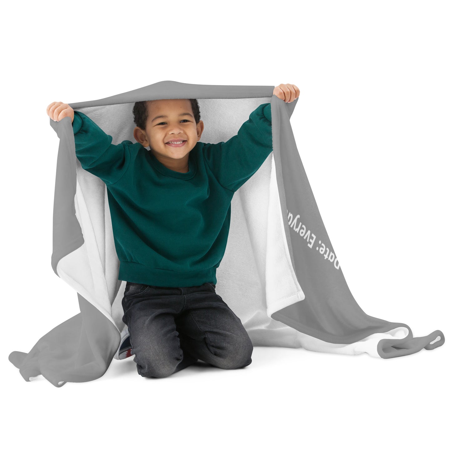 Dear God Velvety Soft Throw Blanket - Grey