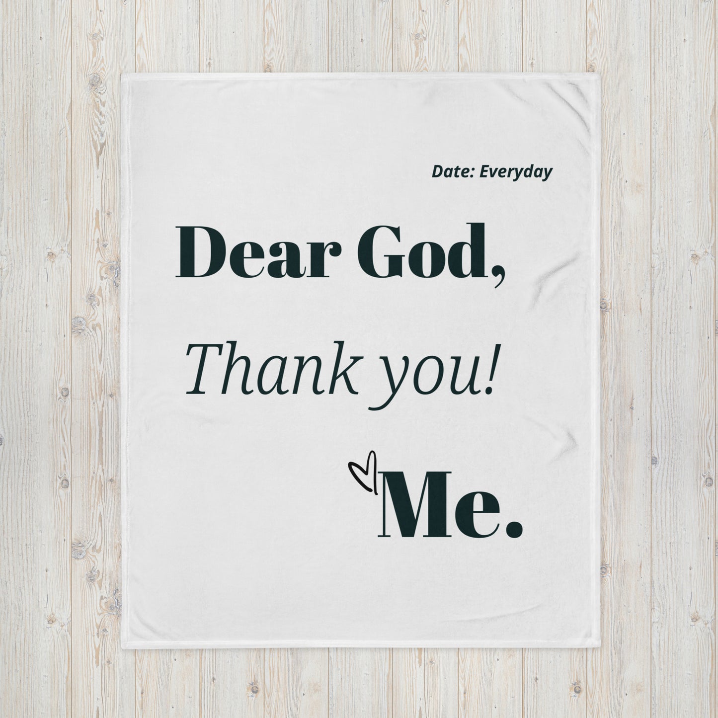 Dear God Velvety Soft Throw Blanket - White/Black