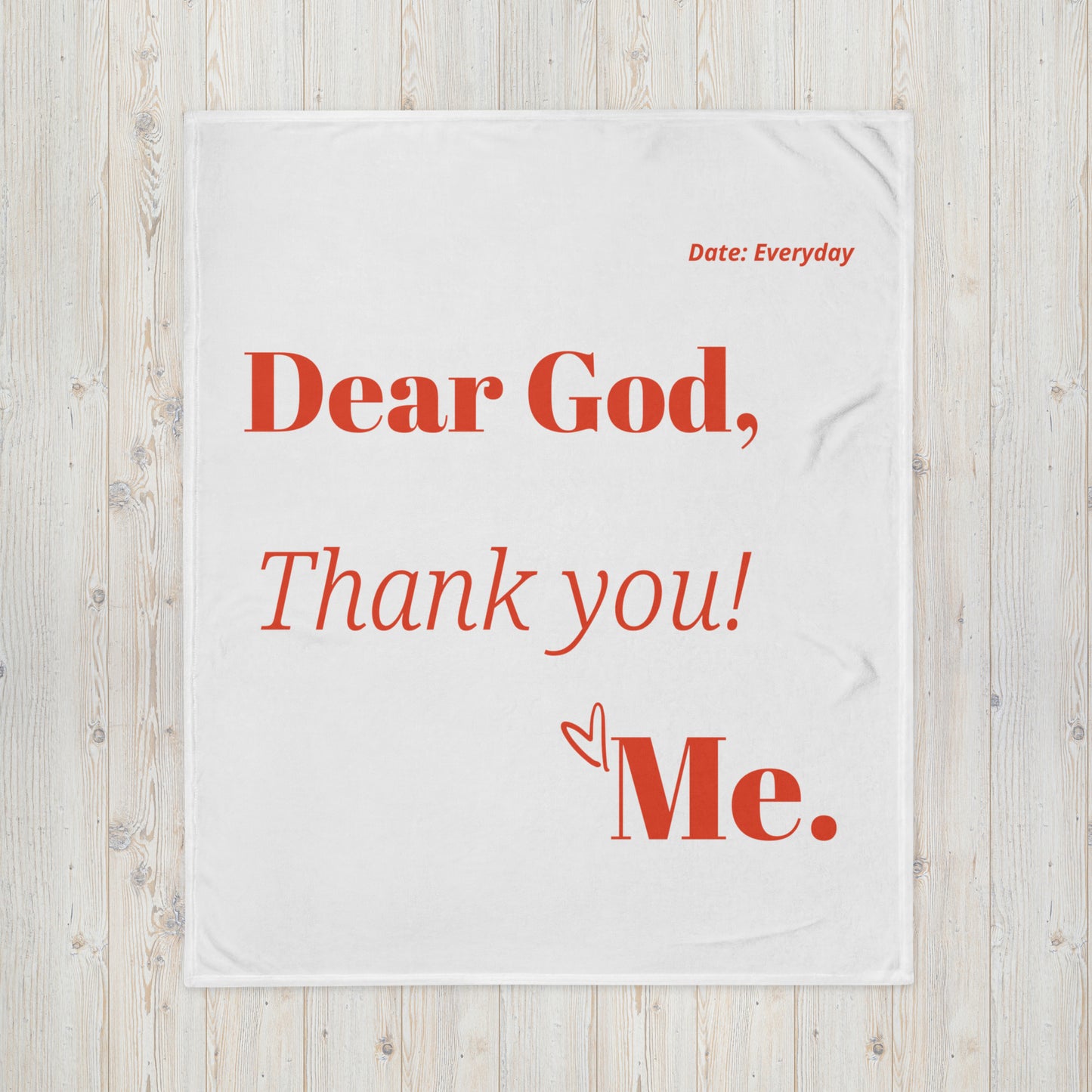 Dear God Velvety Soft Throw Blanket - White/Red