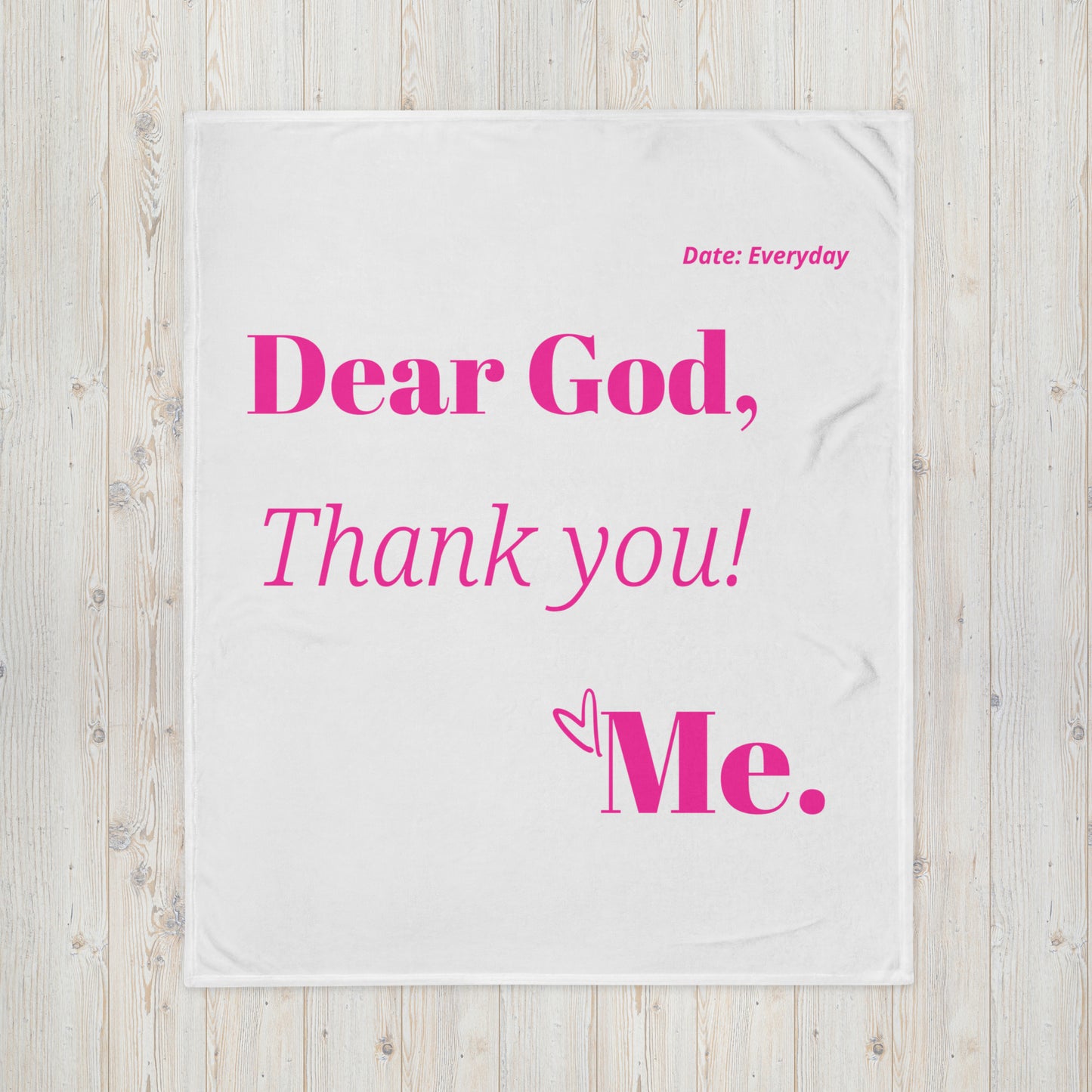 Dear God Velvety Soft Throw Blanket - White/Pink