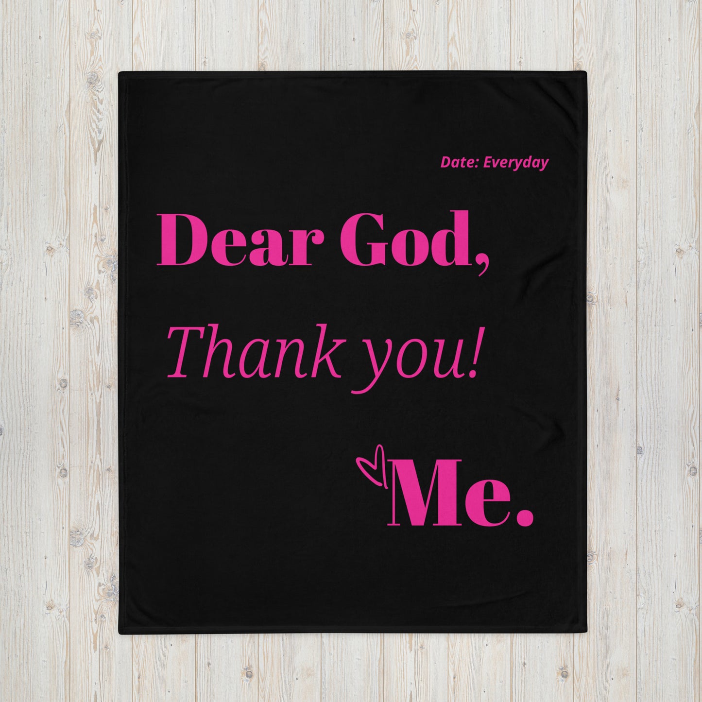 Dear God Velvety Soft Throw Blanket - Black/Hot Pink