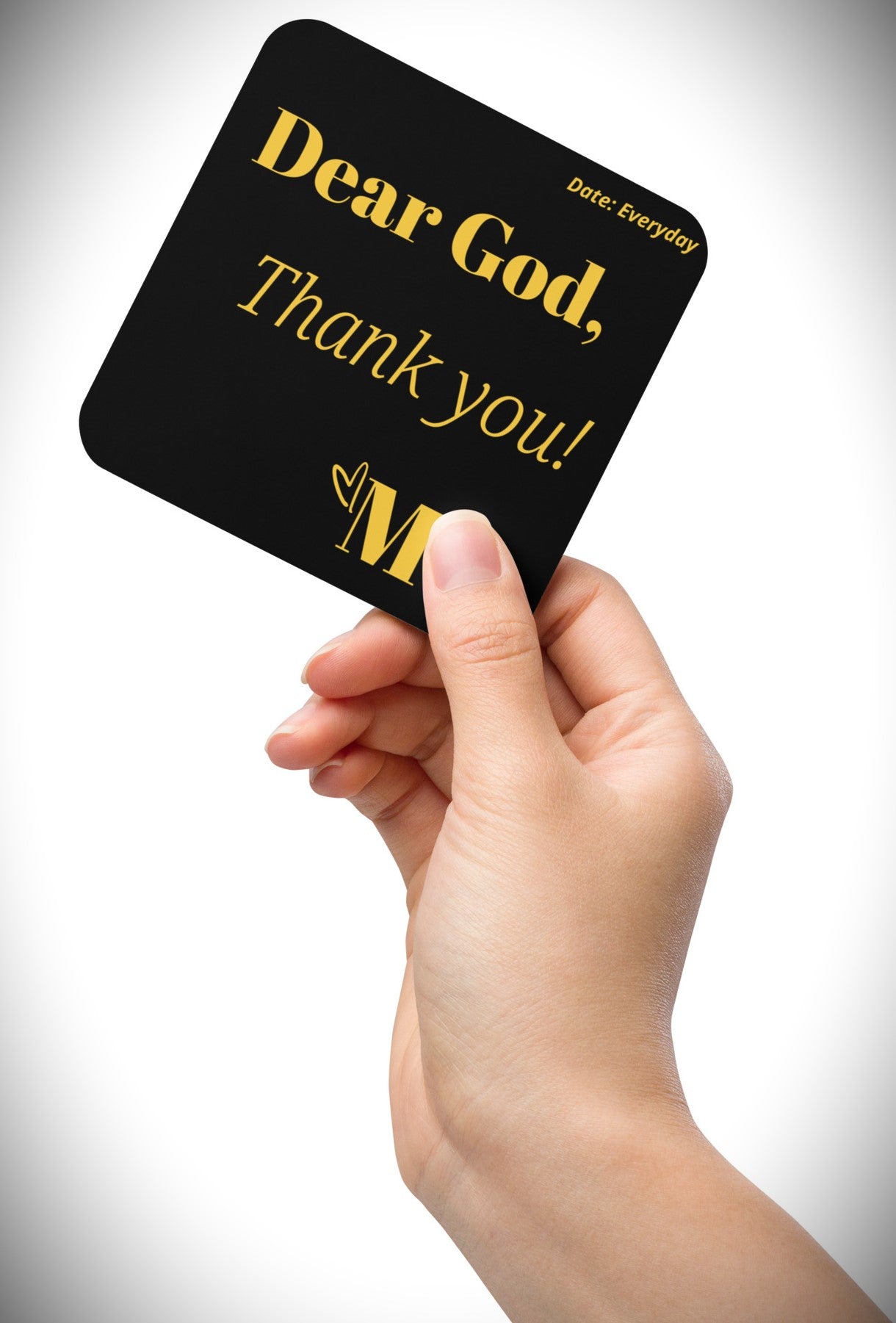 Dear God cork back coaster - Black/Gold