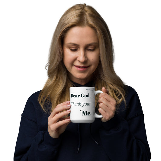 Mug - Dear God, Ceramic, White & Black