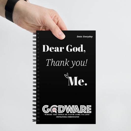 Dear God Spiral notebook - Black/White