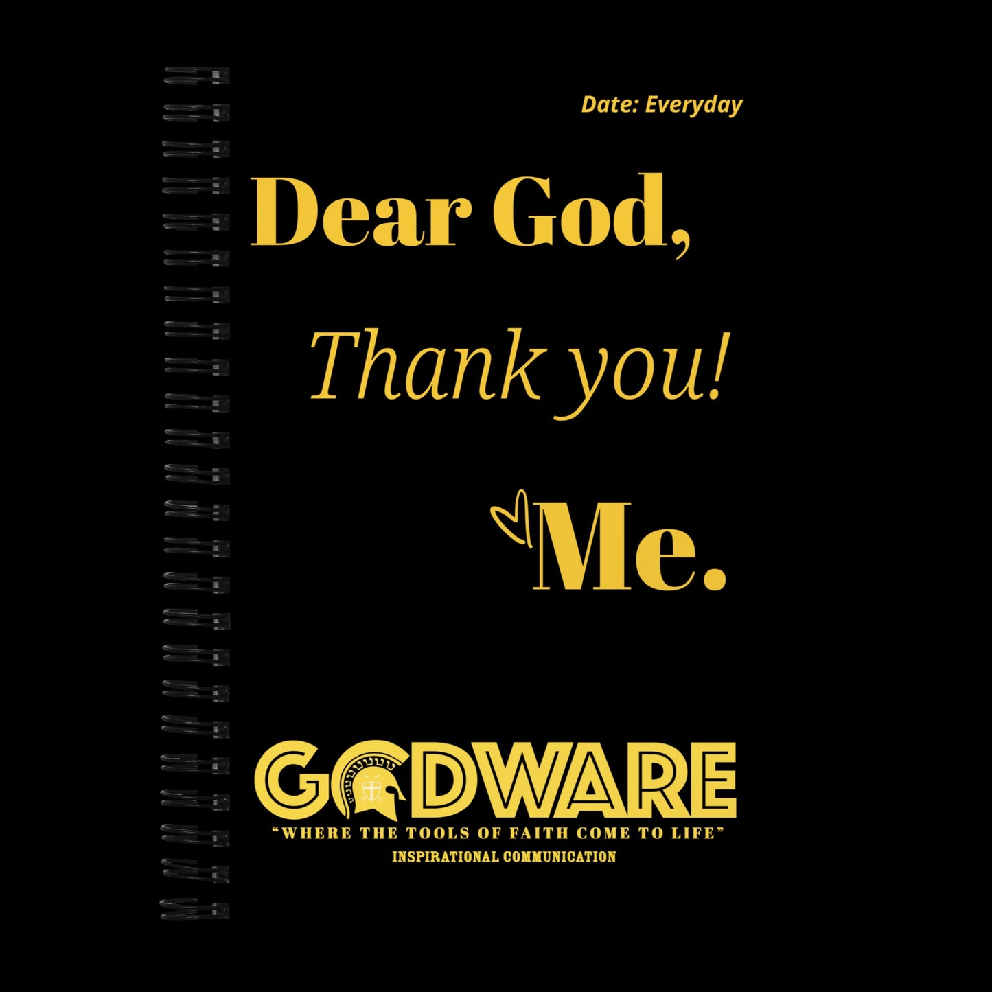 Dear God Spiral notebook - Black/Gold