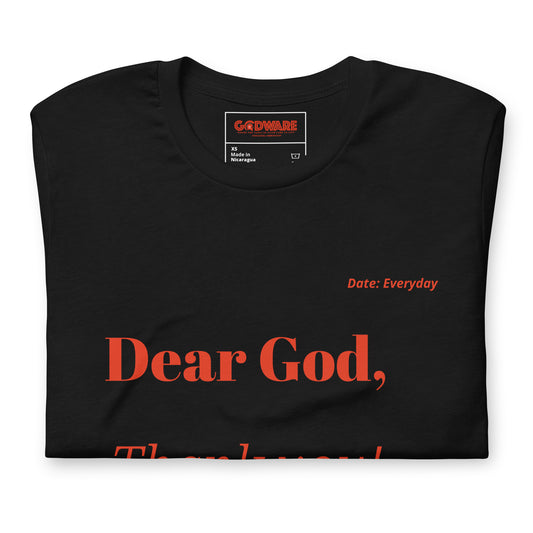 Dear God short-sleeve t-shirt (Red Print)