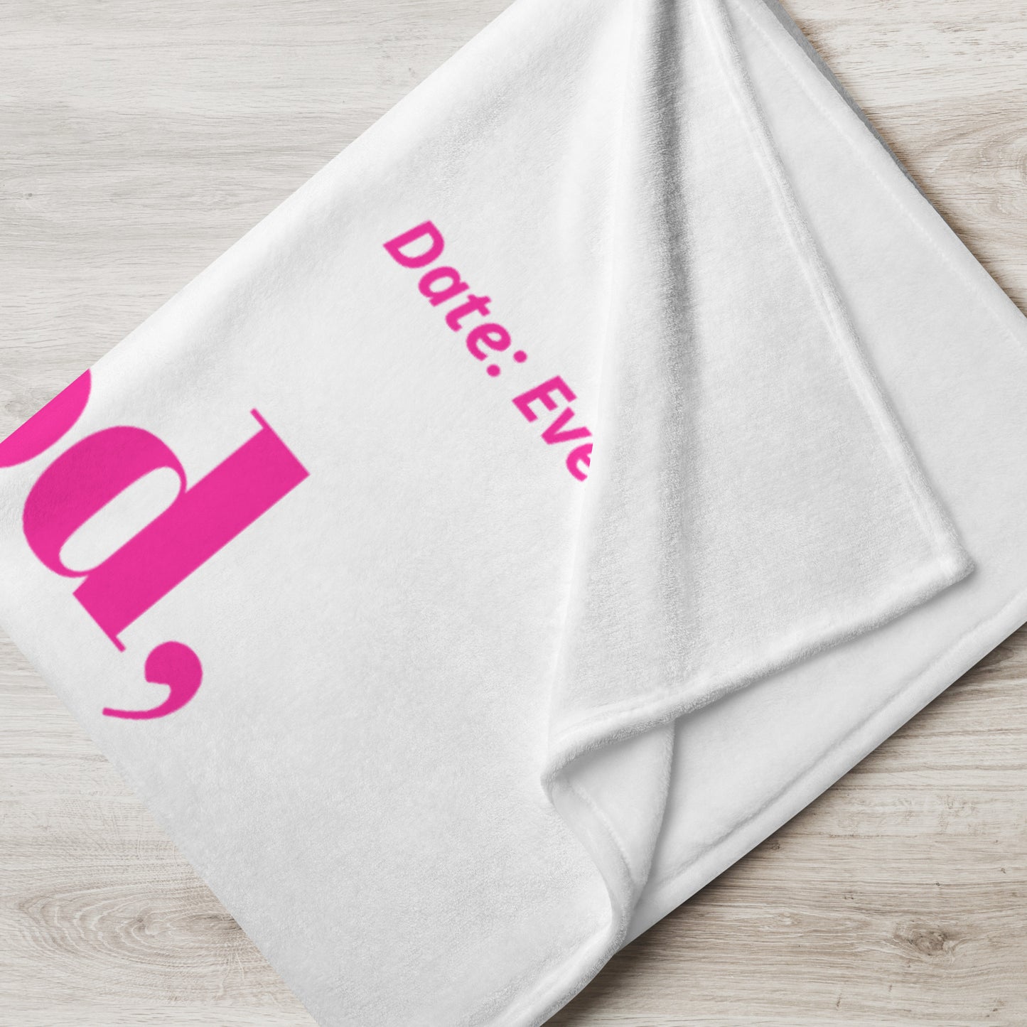 Dear God Velvety Soft Throw Blanket - White/Pink