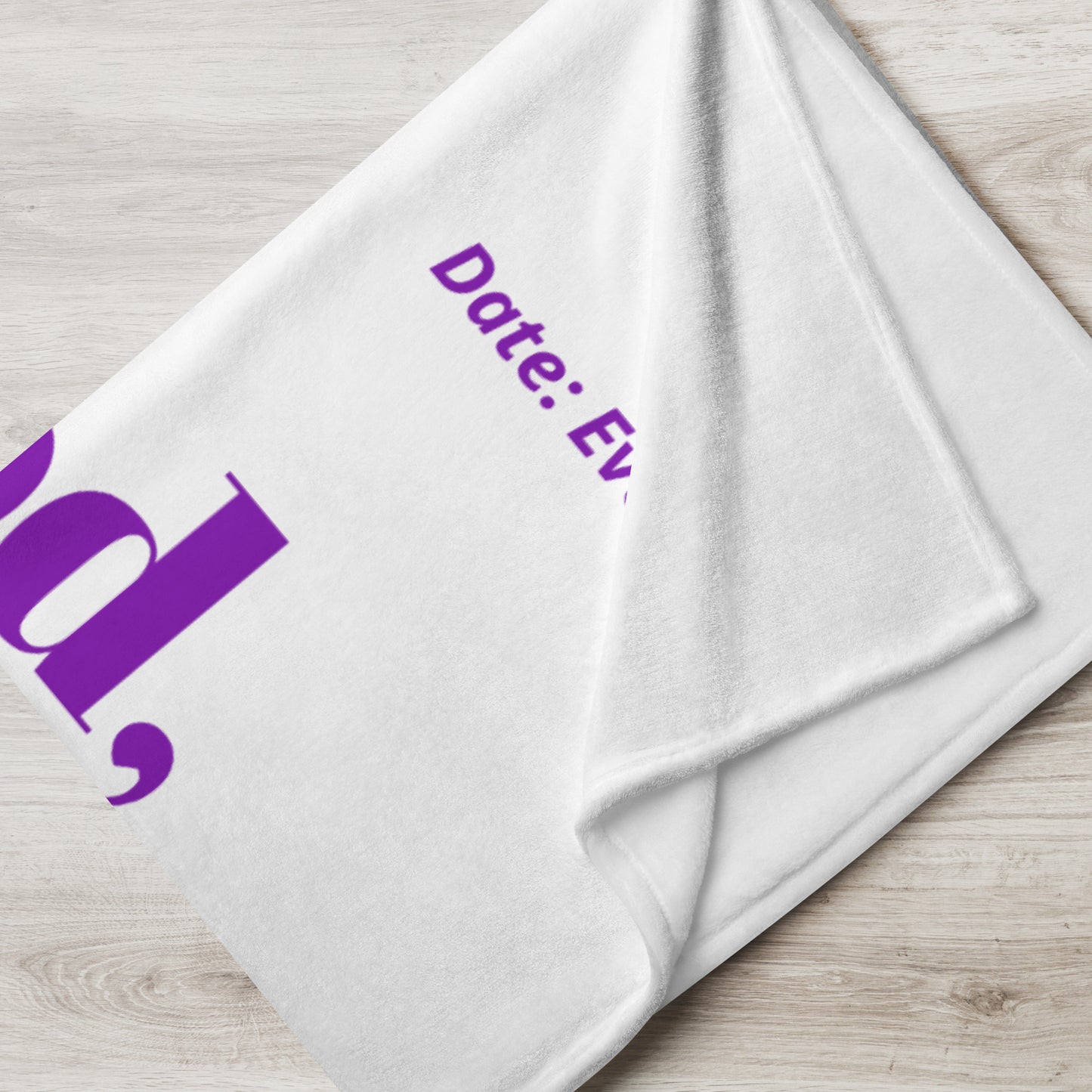 Dear God Velvety Soft Throw Blanket - White/Purple