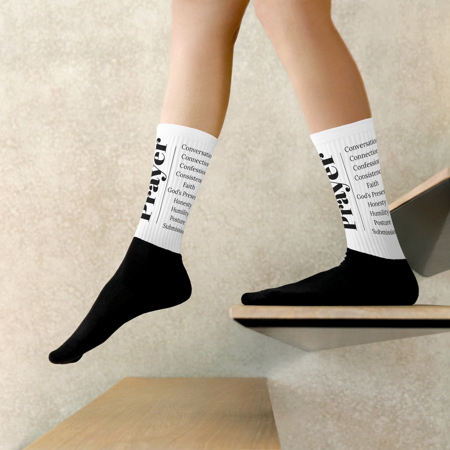 Prayer Inspirational Unisex cotton stretch socks
