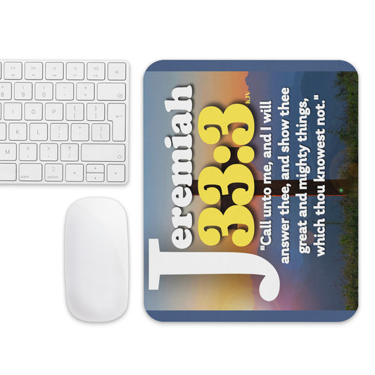 Jeremiah 33:3 Mouse Pad | Christian Desk Accessory
