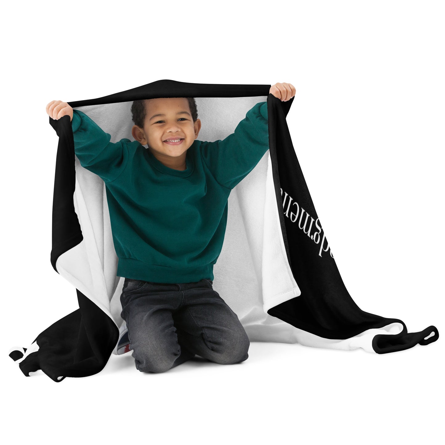 Praise Velvety Soft Throw Blanket - Black/White