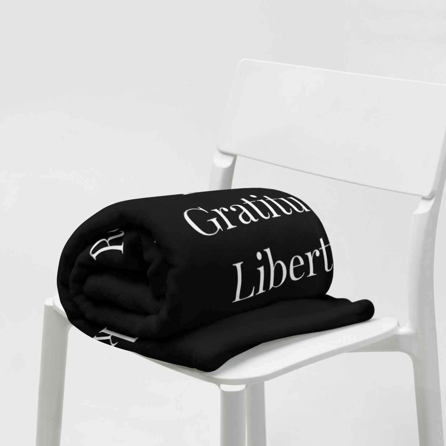 Praise Velvety Soft Throw Blanket - Black/White