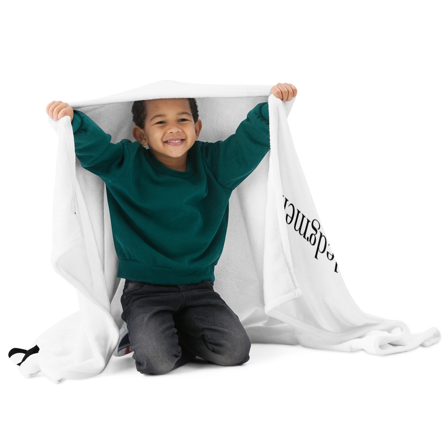 Praise Velvety Soft Throw Blanket - White/Black