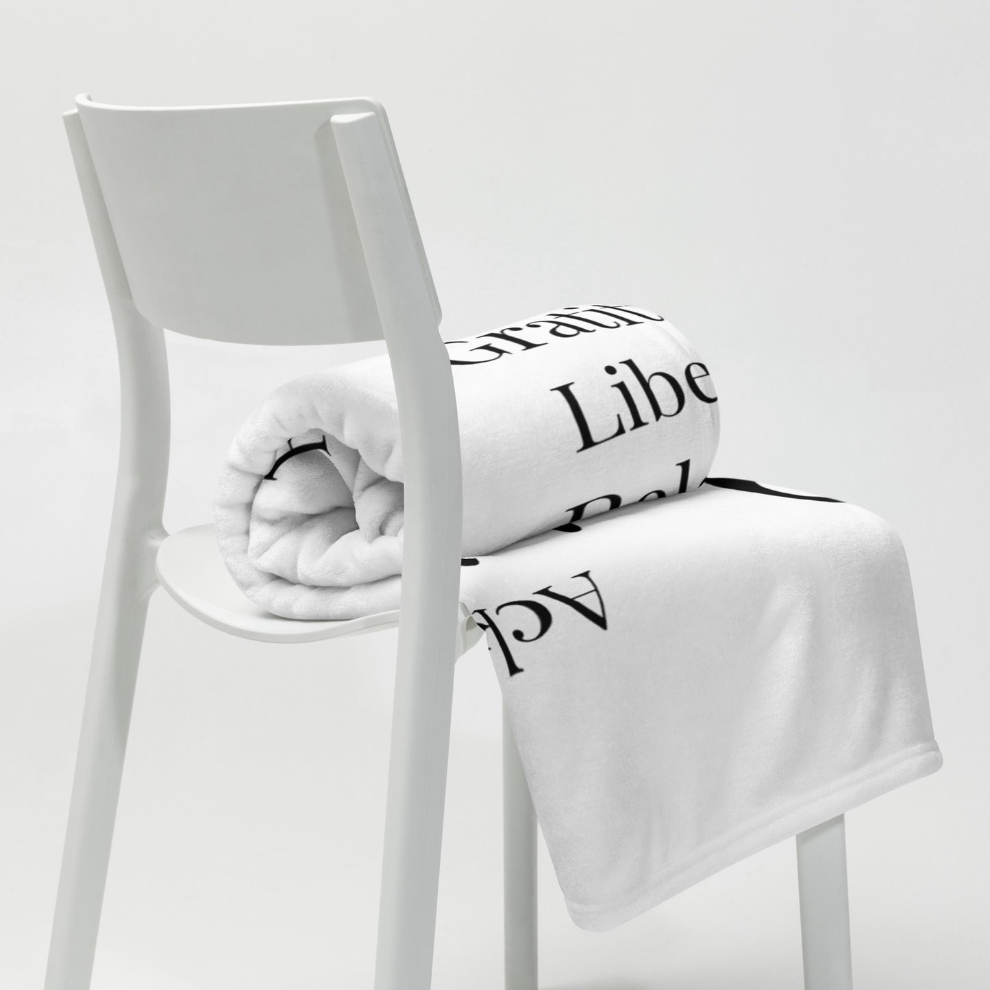 Praise Velvety Soft Throw Blanket - White/Black