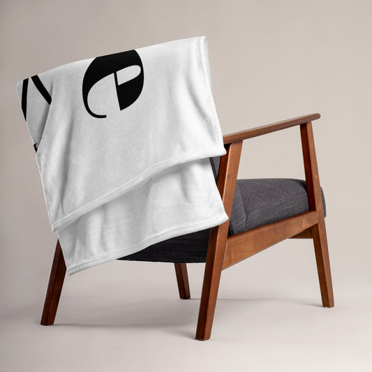 Praise Velvety Soft Throw Blanket - White/Black