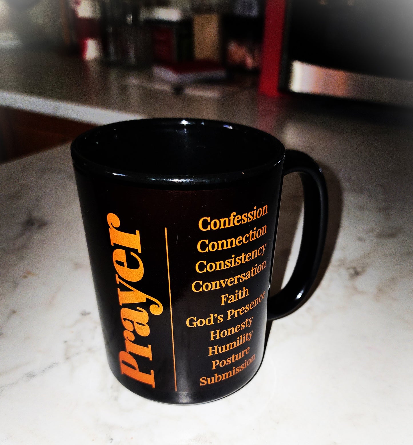 Prayer glossy ceramic mug - Gold/Black