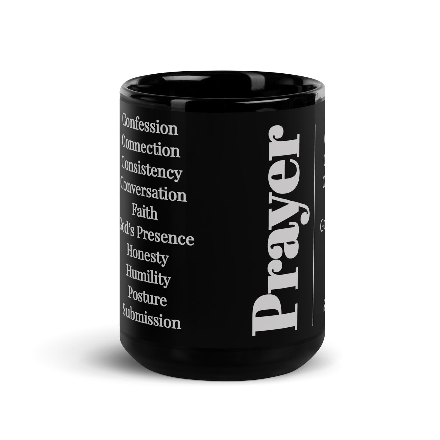Prayer glossy ceramic mug - Grey/Black