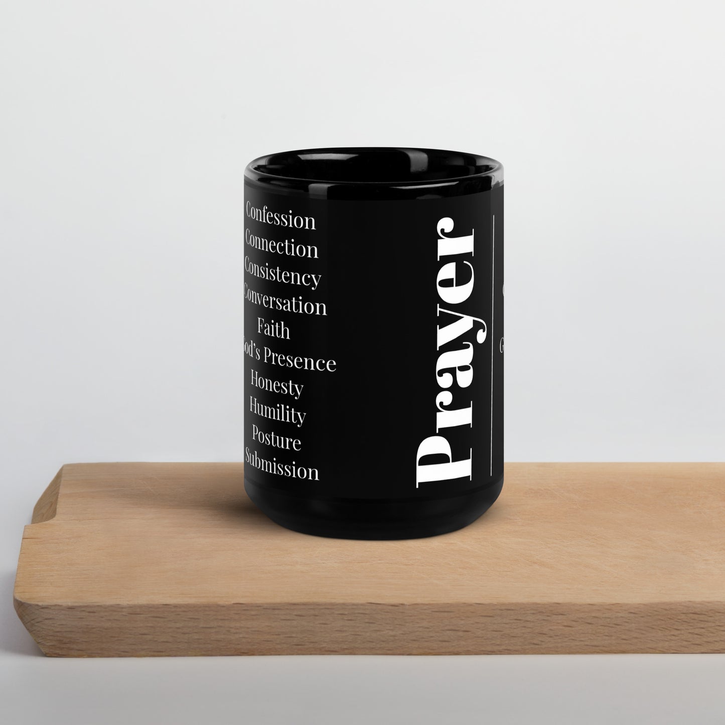 Prayer glossy ceramic mug - Black/White