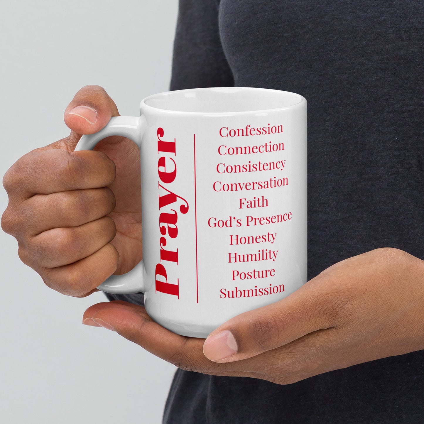 Prayer glossy ceramic mug - Red/White