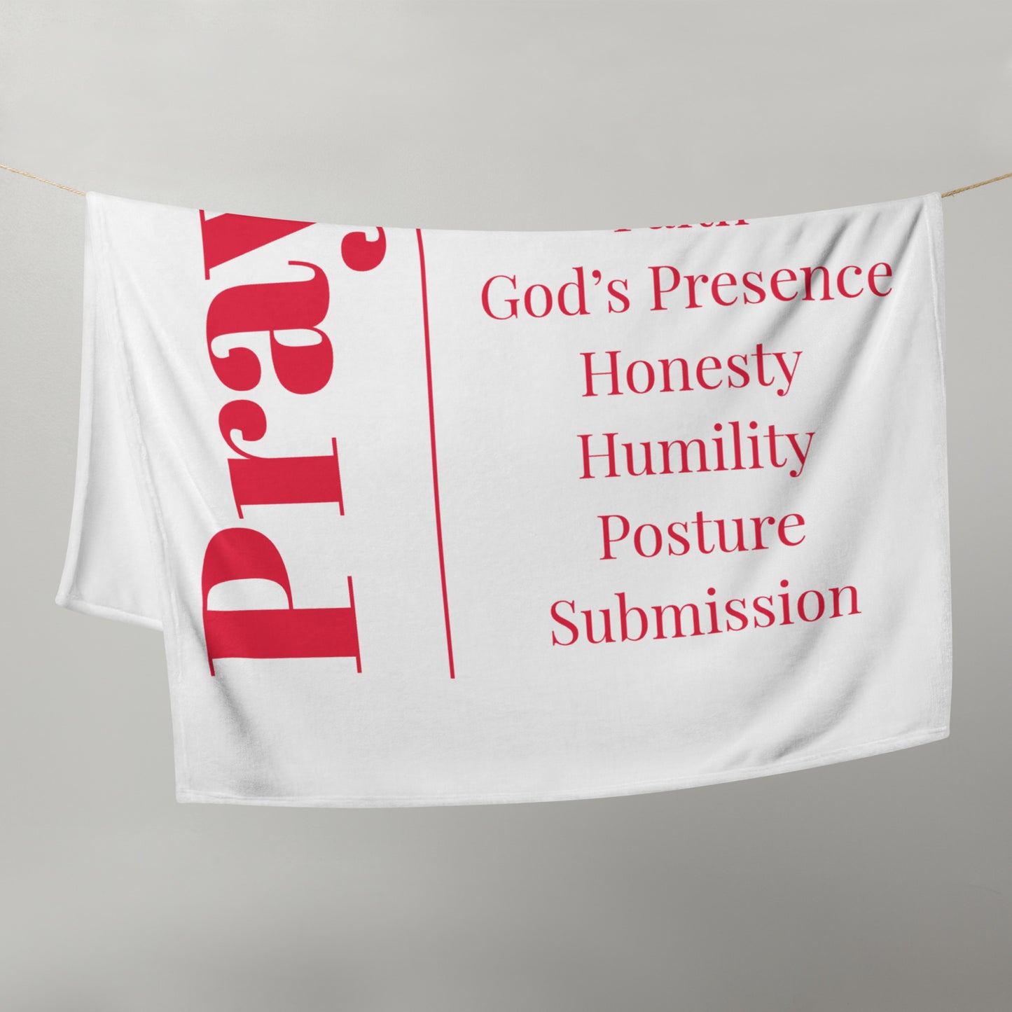 Prayer velvety soft throw blanket - Red/White