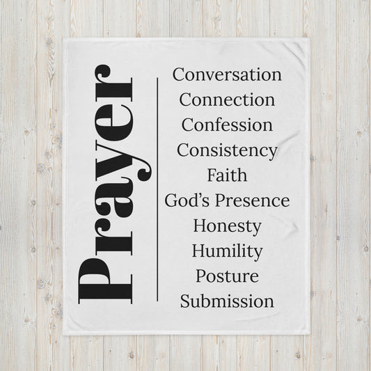 Prayer velvety soft throw blanket - White/Black