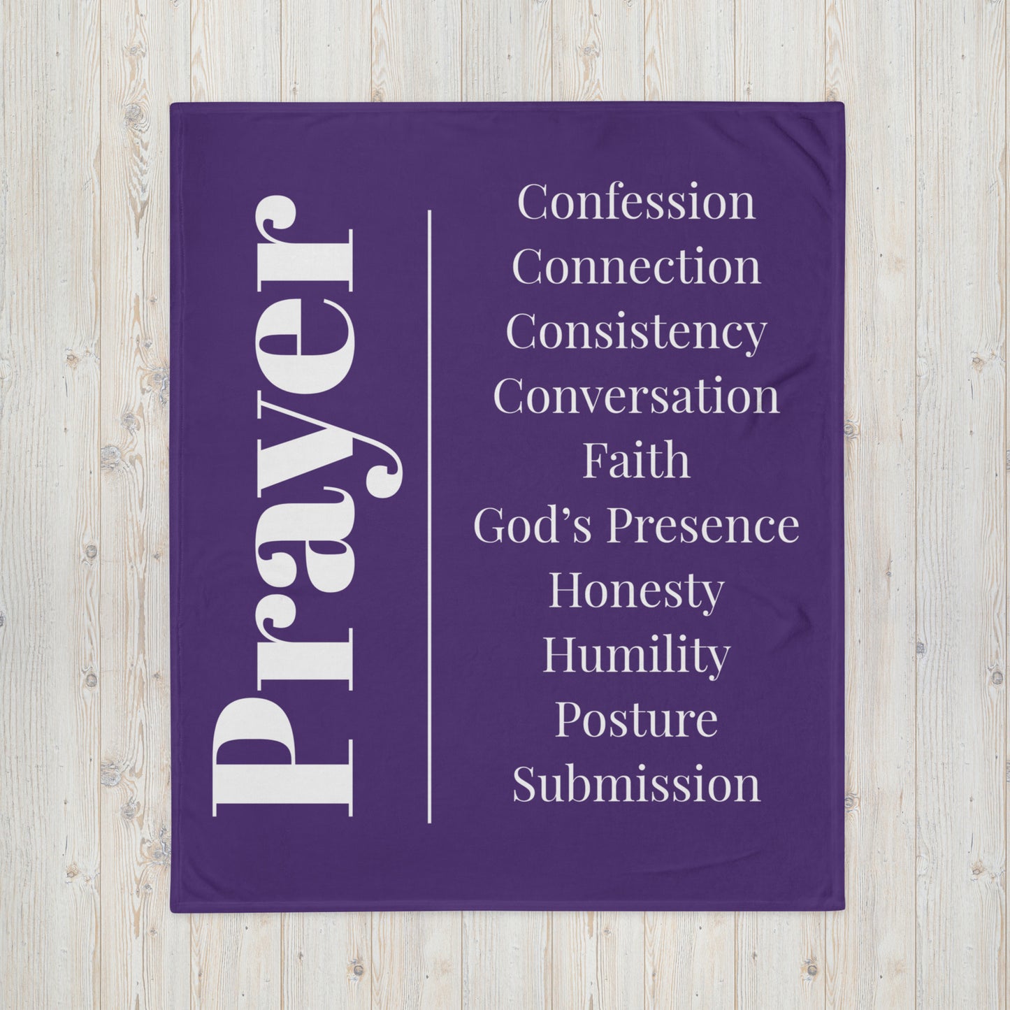 Prayer velvety soft throw blanket - Purple/White