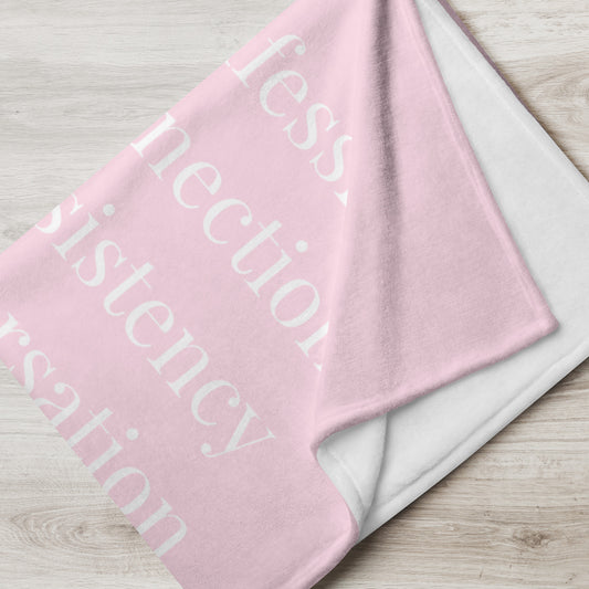 Prayer velvety soft throw blanket - Light Pink/White