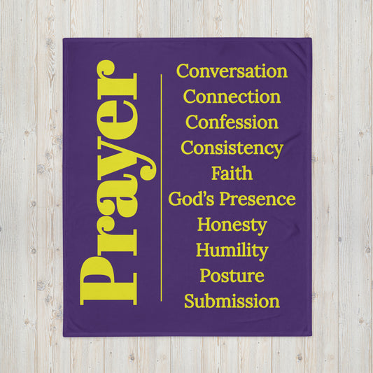 Prayer velvety soft throw blanket - Purple/yellow