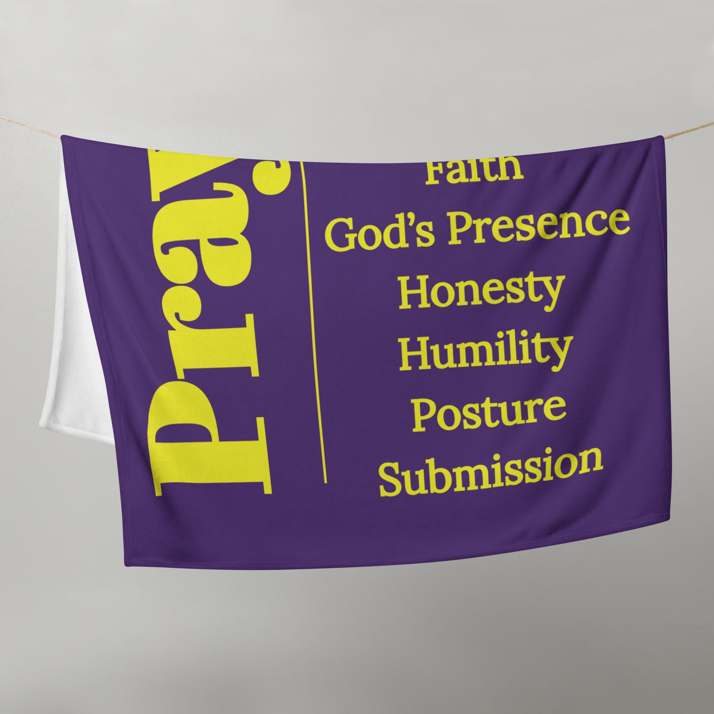 Prayer velvety soft throw blanket - Purple/yellow