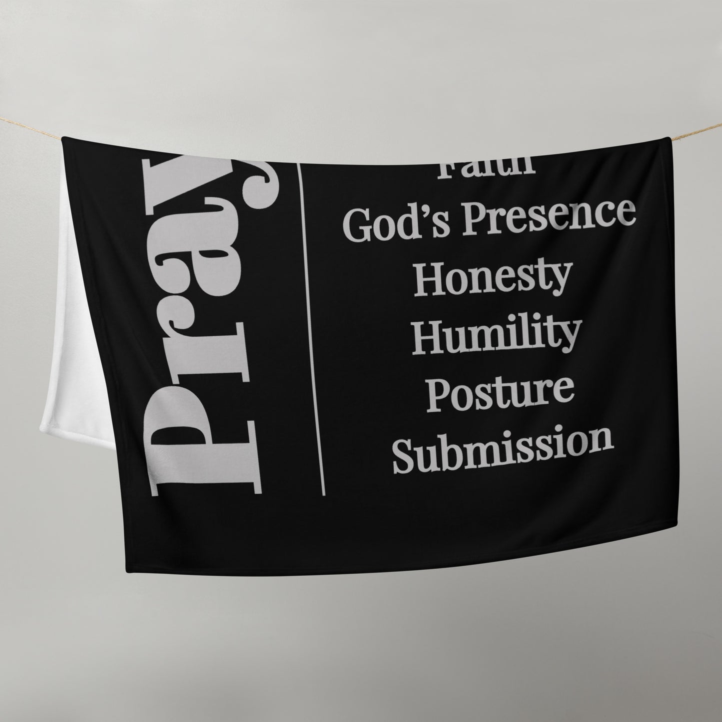 Prayer velvety soft throw blanket - Grey/Black
