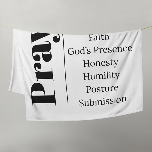 Prayer velvety soft throw blanket - White/Black
