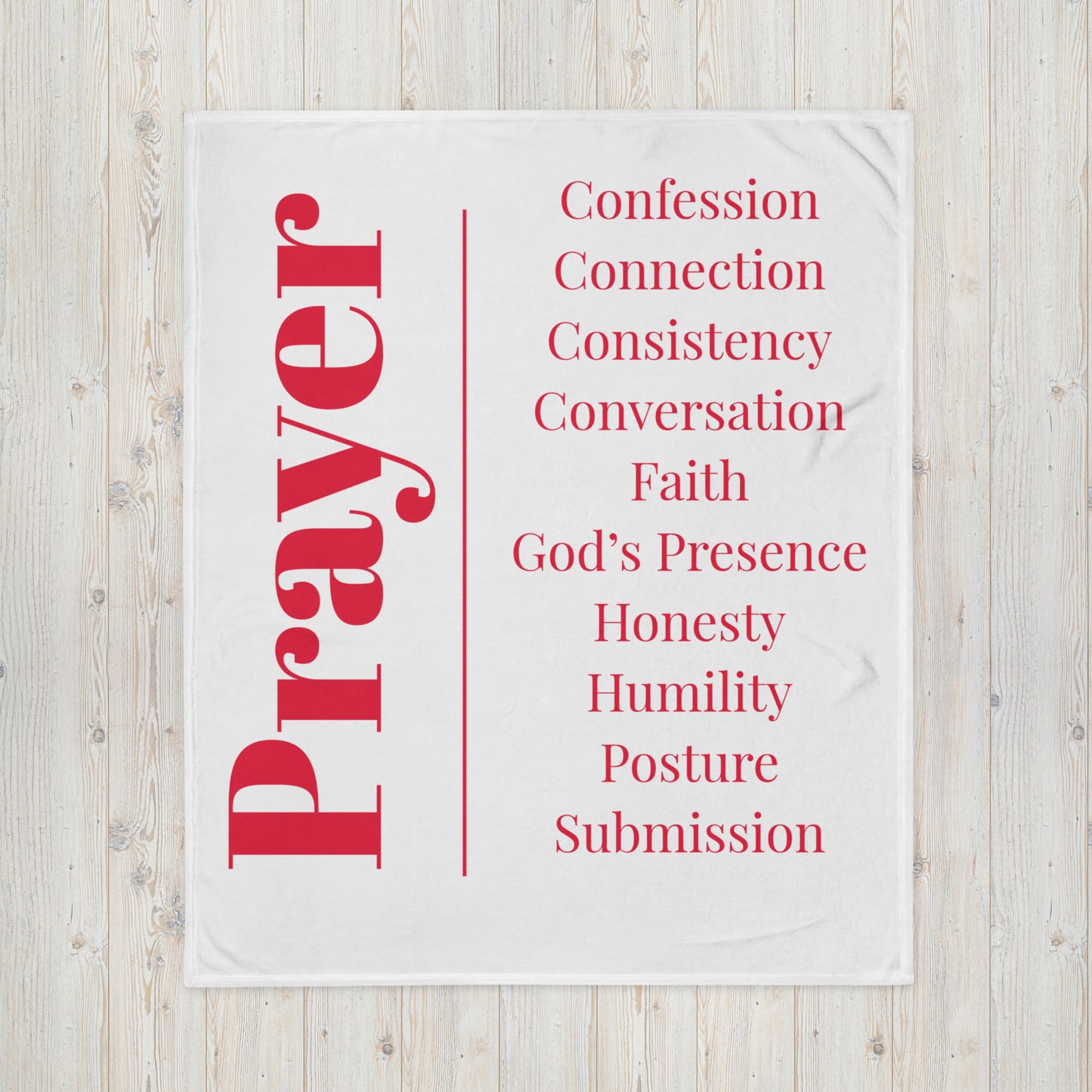 Prayer velvety soft throw blanket - Red/White