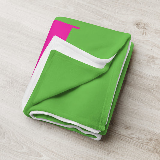 Prayer velvety soft throw blanket - Pink/Green