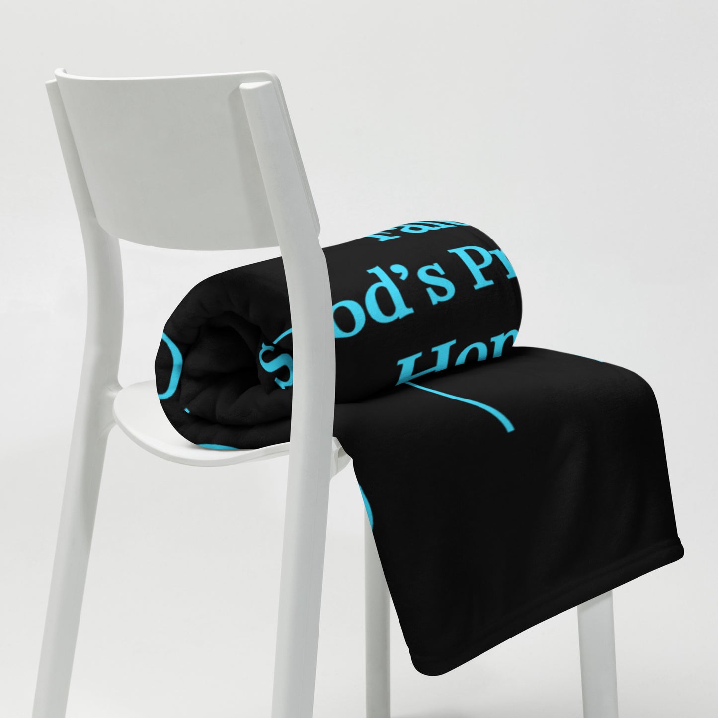 Prayer velvety soft throw blanket - Turquoise/Black