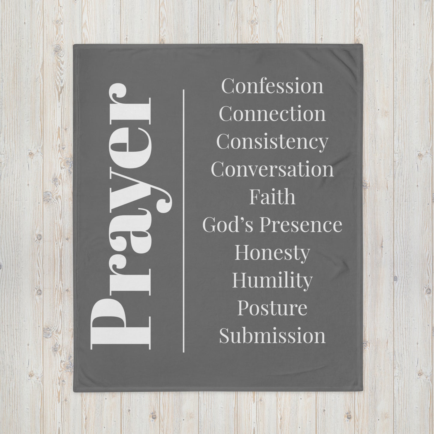 Prayer velvety soft throw blanket - Grey/White