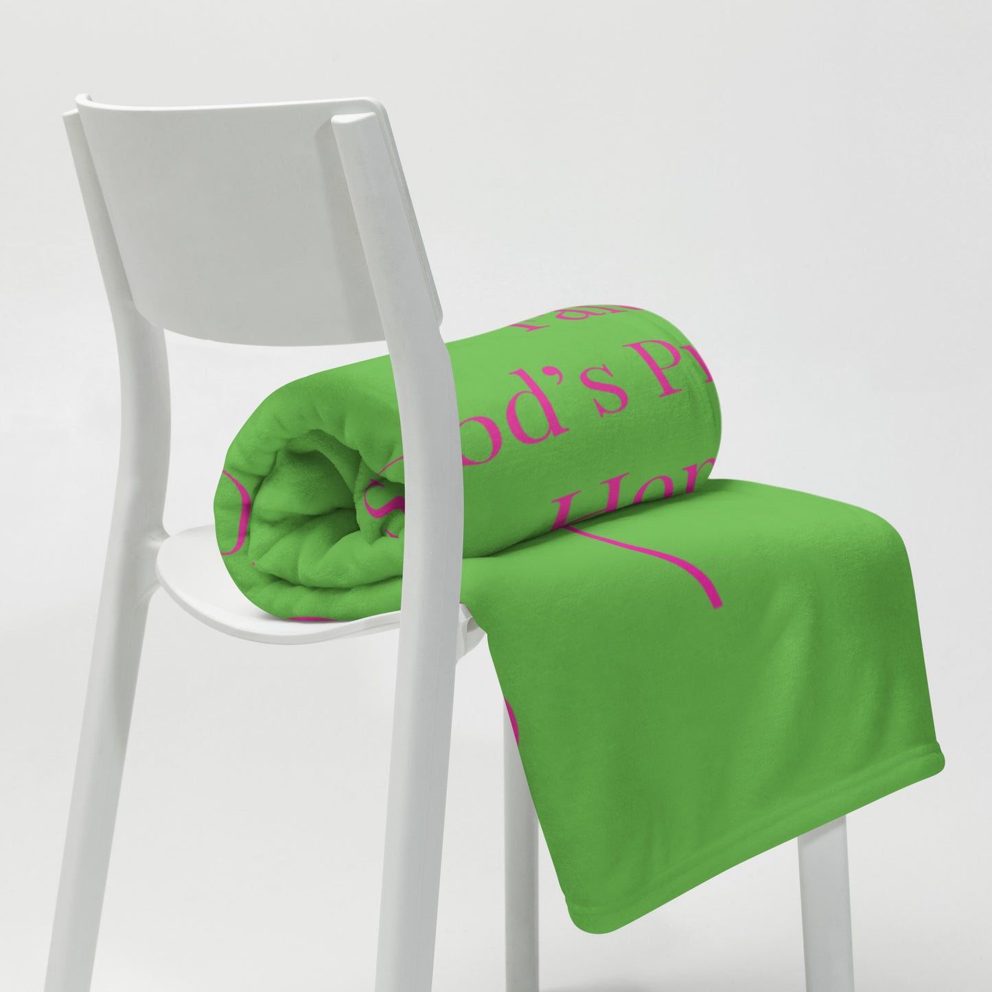 Prayer velvety soft throw blanket - Pink/Green