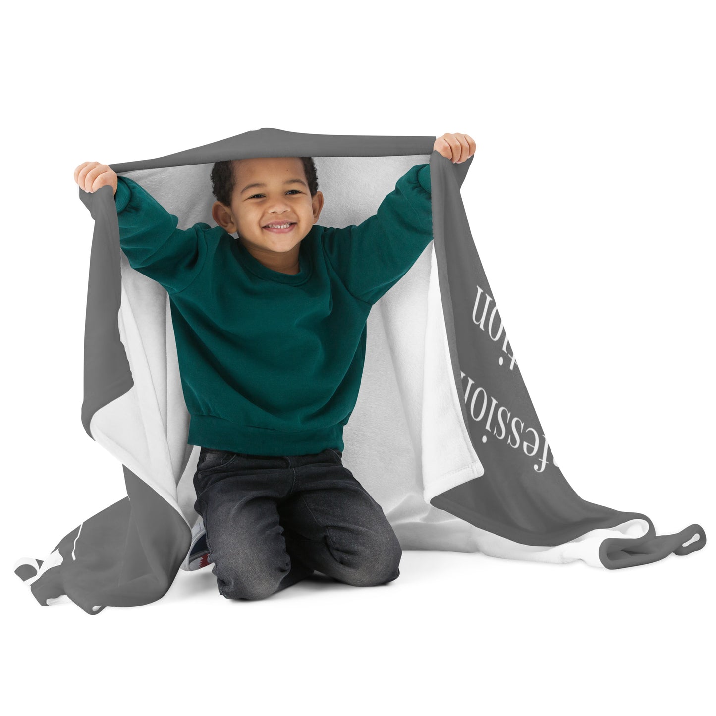 Prayer velvety soft throw blanket - Grey/White