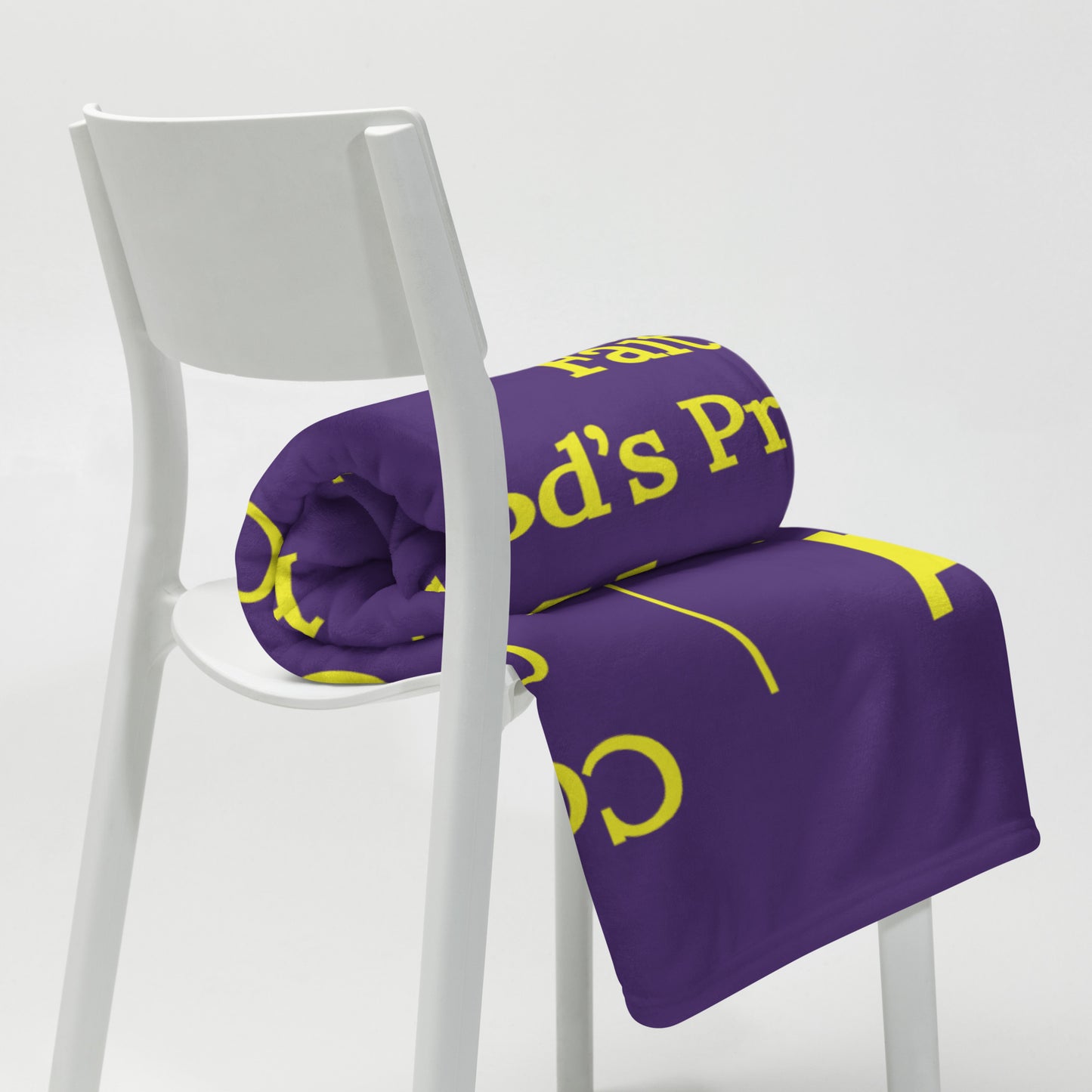 Prayer velvety soft throw blanket - Purple/yellow