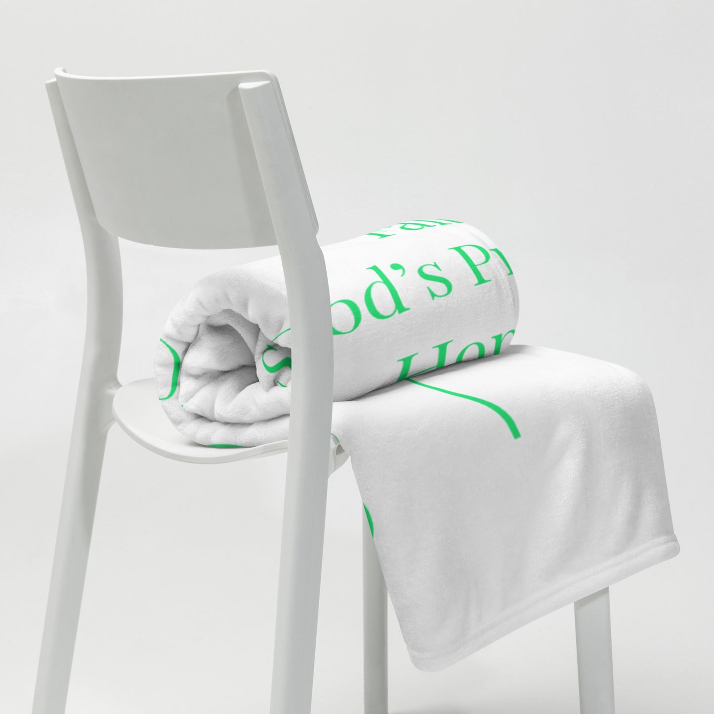 Prayer velvety soft throw blanket - Green/White