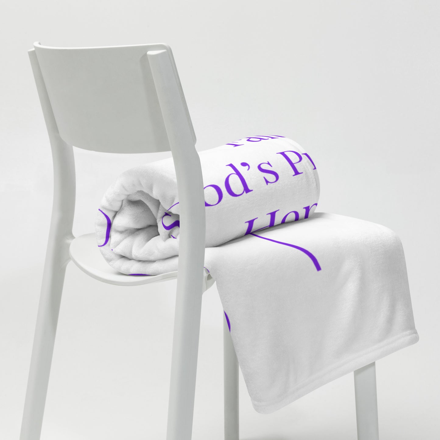 Prayer velvety soft throw blanket - White/Purple