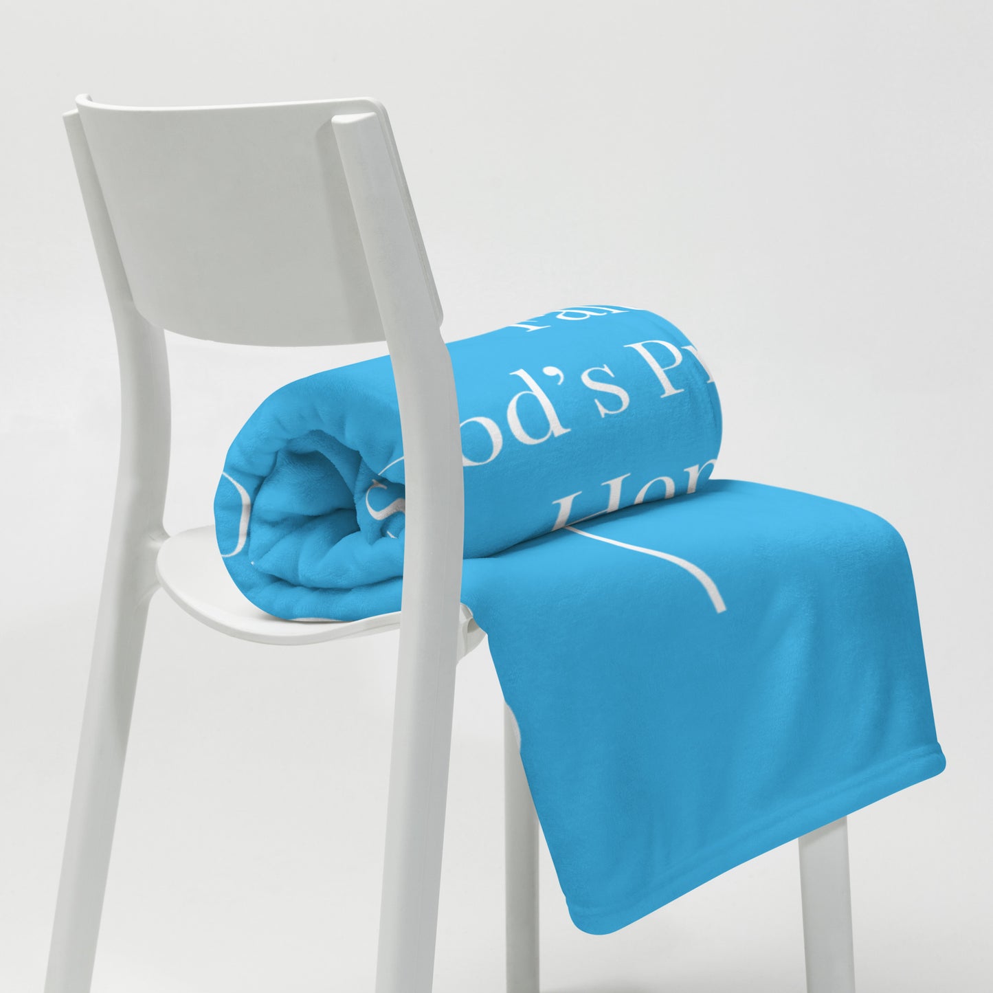 Prayer velvety soft throw blanket - Turquoise/White