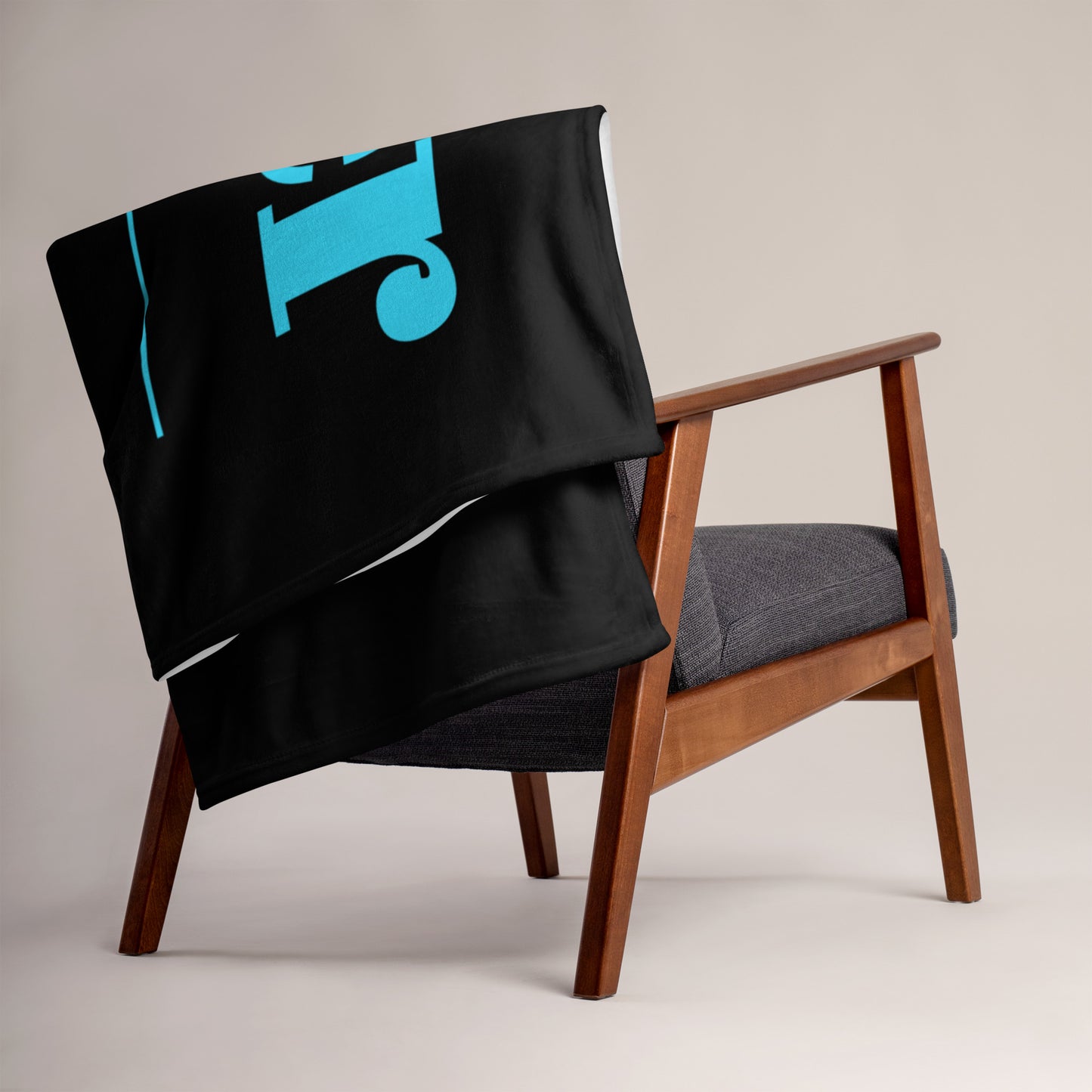 Prayer velvety soft throw blanket - Turquoise/Black