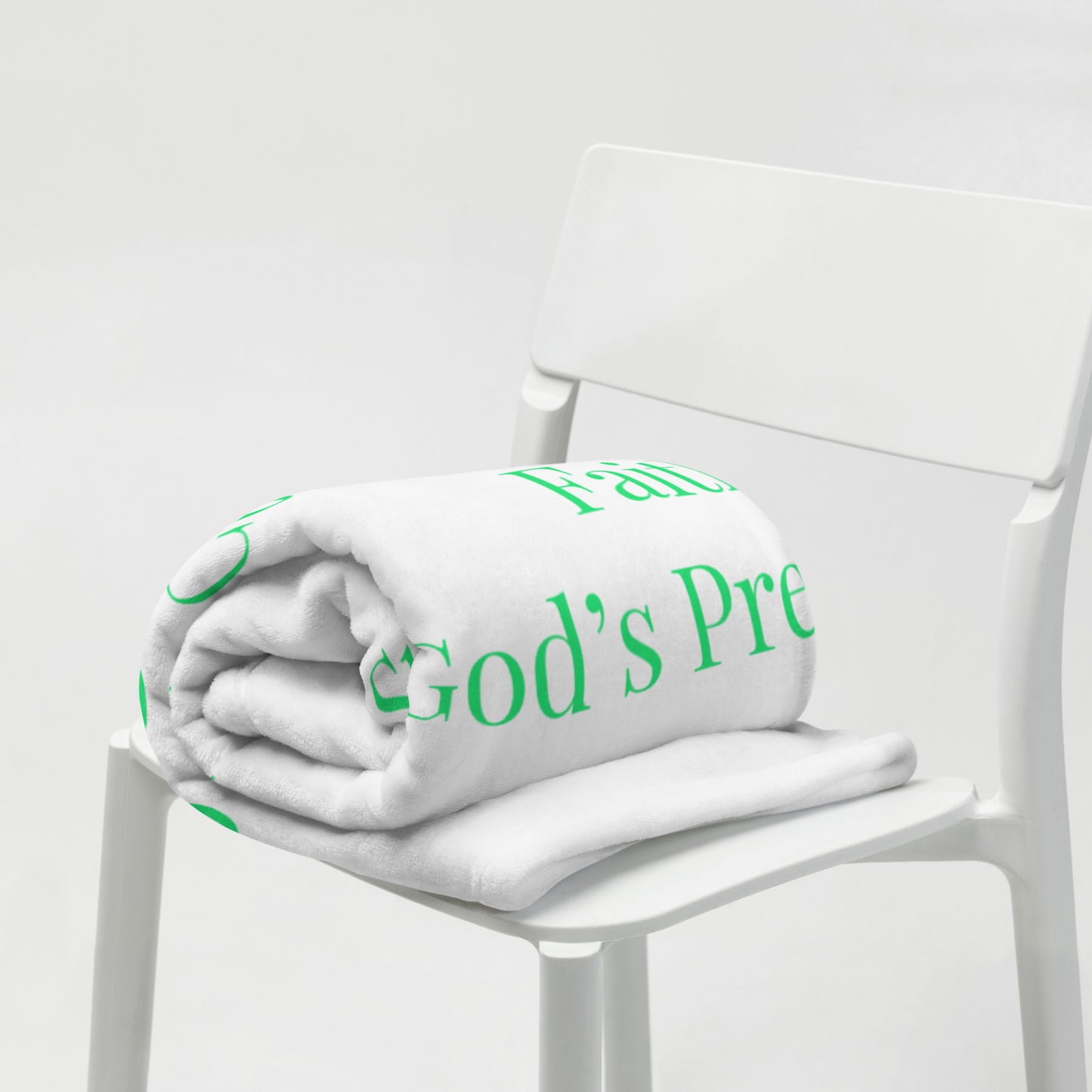 Prayer velvety soft throw blanket - Green/White