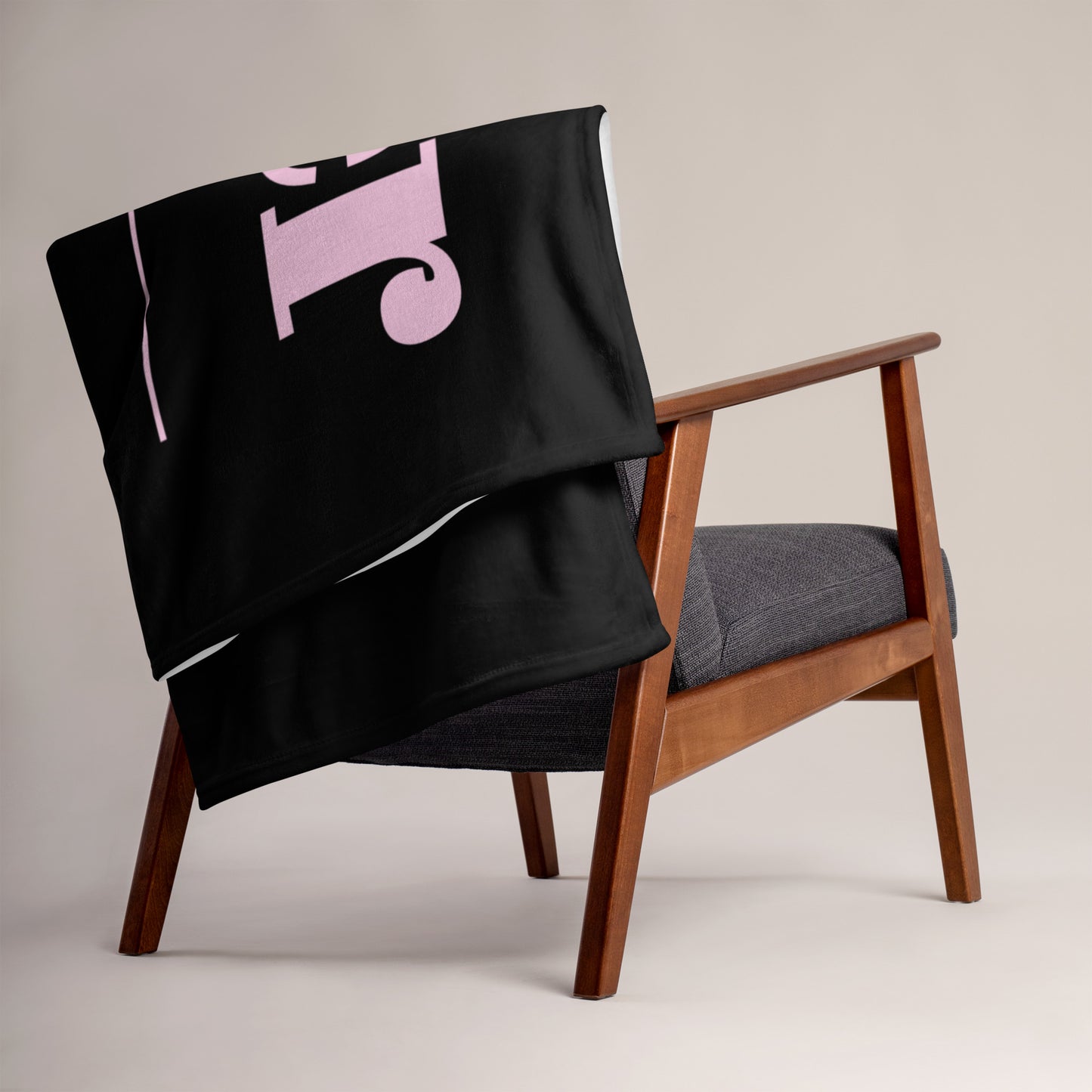 Prayer velvety soft throw blanket - Light Pink/Black