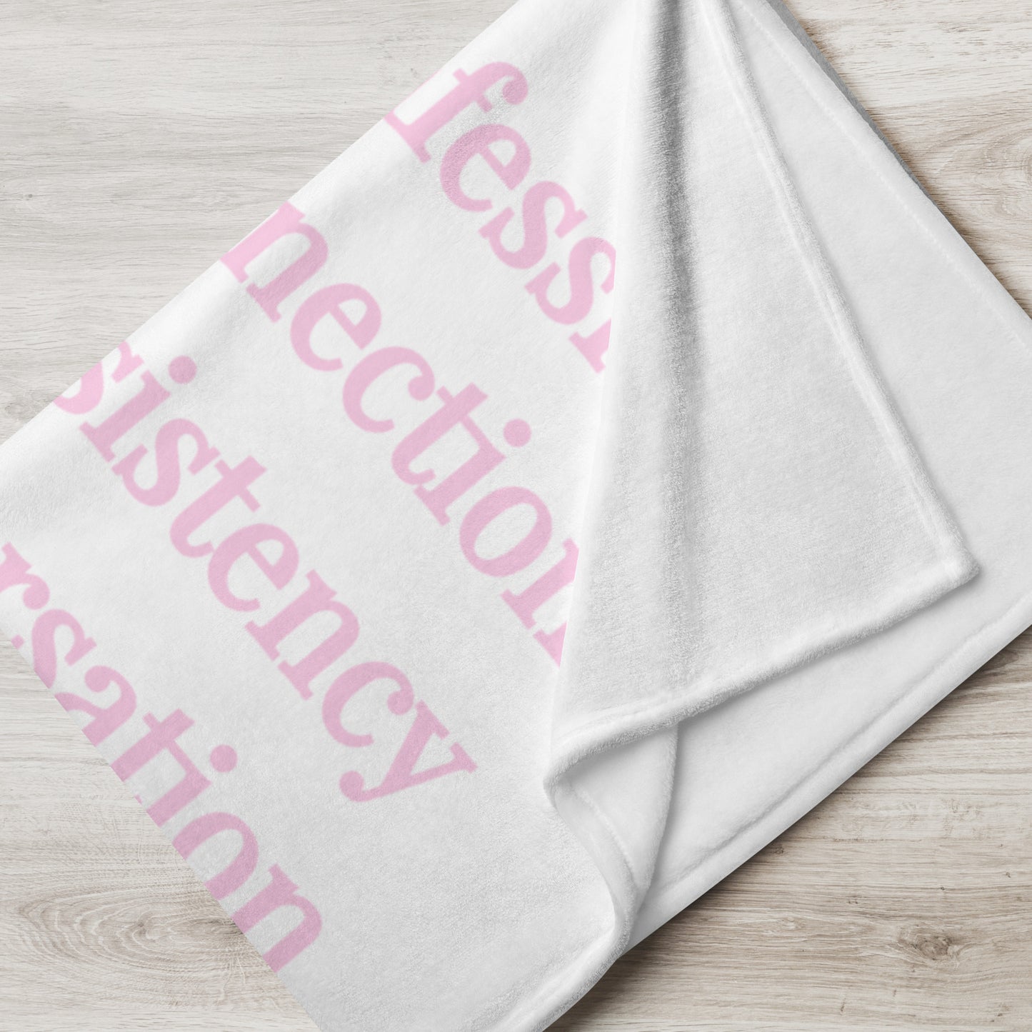 Prayer velvety soft throw blanket - White/Light Pink
